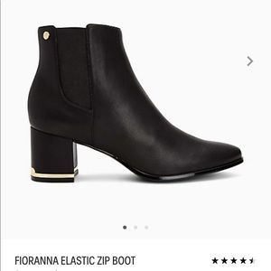 Calvin Klein Fioranna Black Booties Gold Detail9.5